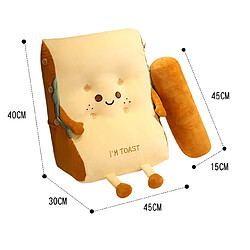 Universal Mignon pain toast taille triangulaire peluche mignon poupée peluche douce sieste pyjama canapé matelas cadeau d'anniversaire créatif | Oreiller de luxe (jaune lait)