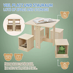 Acheter 5 Pièces ensemble de meubles Joyz espace de rangement table à dessin 4 tabourets