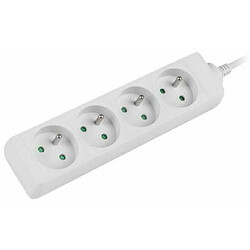 Lanberg Power strip 1.5m, white, 4 sockets, cle made of solid copper pas cher