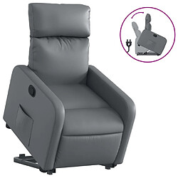 vidaXL Fauteuil inclinable Gris Similicuir