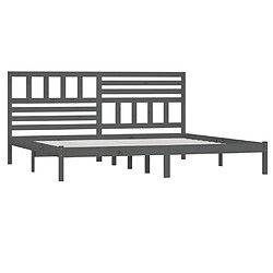 Avis Maison Chic Lit adulte - Lit simple Cadre de lit,Structure du lit Contemporain Gris Bois de pin massif 200x200 cm -MN67768