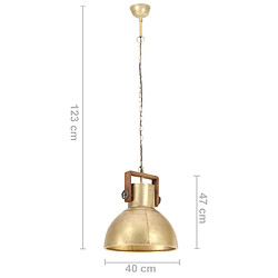 vidaXL Lampe suspendue industrielle 25 W Laiton Rond 40 cm E27 pas cher