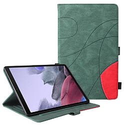 Etui en PU bicolore avec support et porte-carte vert pour votre Samsung Galaxy Tab A7 Lite 8.7-pouces/T220/T225