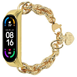 Bracelet en métal pendentif en forme de coeur, or pour votre Xiaomi Mi Band 5/Mi Band 6