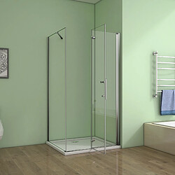 Acheter Cabine de douche 100x70x195cm verre anticalcaire avec une barre de fixation de 140cm