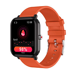 Chrono Montre Connectée Chronus, 1,7 pouces Smart Fitness Tracker Watch Podomètre de surveillance du sommeil, étanche Smart Notification Weather Music Control Watch (Orange)