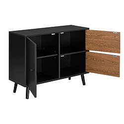 Helloshop26 Commode stylée meuble de rangement pratique 63 x 80 x 30 cm noir effet bois foncé 03_0006826