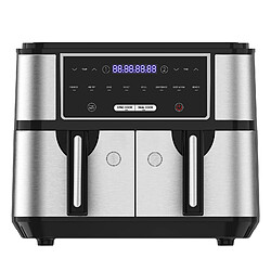 Iceagle Friteuse à air chaud, Dual Zone, Airfryer KDF-5515DT ,9L, 2600W, 8 modes de cuisson,4.5L+4.5L