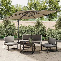 Maison Chic Parasol Jardin | Parasol cantilever à double toit Taupe 300x300 cm - GKD38711