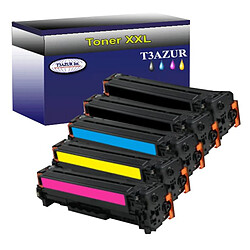 5 Toners Lasers compatibles pour imprimante HP Color LaserJet Pro M254dw - T3AZUR