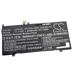 vhbw batterie compatible avec HP Spectre 13-ae006no X360, x360 13 Convertible, X360 13-ae000, X360 13-ae001ng laptop (4300mAh, 11.1V, Li-Polymère)