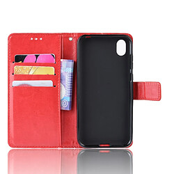 Acheter Wewoo Housse Coque Étui en cuir à rabat horizontal rétro Crazy Horse Texture pour Huawei Y5 2019avec support et fentes cartes et cadre photo rouge