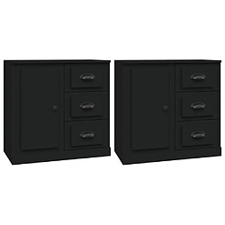 vidaXL Buffets 2 pcs noir bois d'ingénierie