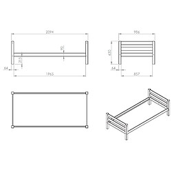 Avis Mes Lit 90x200 cm avec sommier gris - PINO