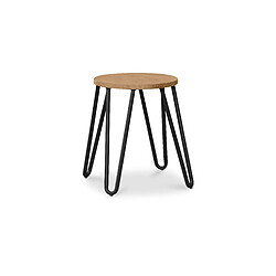 Acheter ICONIK INTERIOR Tabouret Hairpin - 42cm - Bois clair et métal Rouge