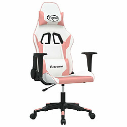 Maison Chic Chaise de jeu, Chaise gaming, Fauteuil gamer d'ordinateur,Chaise de Bureau Blanc et rose Similicuir -GKD77286