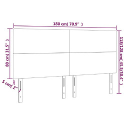 vidaXL Tête de lit à LED Blanc 180x5x118/128 cm Similicuir pas cher