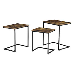 Avis Lot de 3 Tables Gigognes Tjörn Effet bois foncé [en.casa]