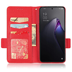 Etui en PU texture litchi, fermoir magnétique avec support et sangle pour Oppo Reno8 Pro + 5G (Global Version)/Reno8 Pro 5G (Global Version) - rouge