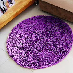 Avis Tapis absorbant de tapis de salle de bains Shaggy anti-dérapant rond Dia. 100 cm Violet