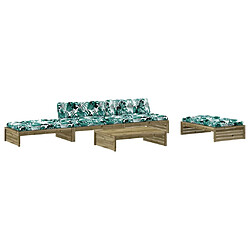 Maison Chic Salon de jardin 5 pcs + coussins - Mobilier/Meubles de jardin - Table et chaises d'extérieur bois de pin imprégné -MN14717