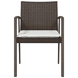 Avis vidaXL Chaises de jardin coussins lot de 4 marron 56,5x57x83 cm rotin