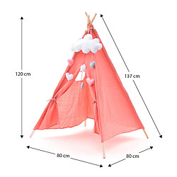 Acheter Tipi d'Enfant Montessori Robincool Kalpana 80x80x110 cm Pliable Usage Intérieur et Extérieur Fabriqué en Tissu Rose