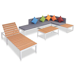 Maison Chic Salon de jardin 5 pcs + coussins - Mobilier/Meubles de jardin - Table et chaises d'extérieur Aluminium et WPC -MN22645