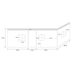 Homestyle4U Rideau de lit pour lit mezzanine en coton Etoiles grises