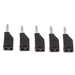 5Pieces 4mm Banana Plug pour Sondes de Test Instrument Meter Connector noir