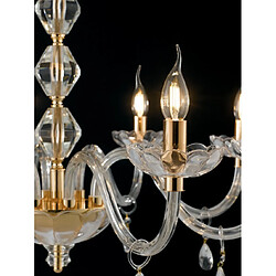 Fan Europe Chandelier sans abats jours Riflesso 5 ampoules Cristal Or