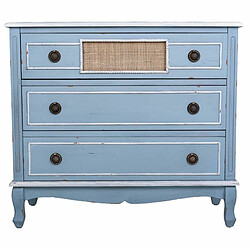 Acheter Commode Alexandra House Living Bleu Rotin Bois d'épicéa Bois MDF 38 x 80 x 90 cm