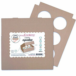 Scrapcooking 2 boîtes pour 6 cupcakes 17 x 25 x 8,5cm