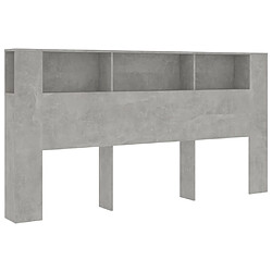 vidaXL Armoire de tête de lit Gris béton 200x18,5x104,5 cm