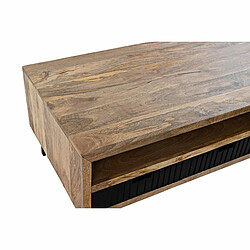 Table Basse DKD Home Decor Noir Marron Clair Métal Bois de manguier 120 x 60 x 45 cm