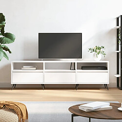 vidaXL Meuble TV blanc 150x30x44,5 cm bois d'ingénierie