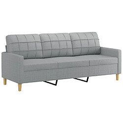 Maison Chic Ensemble de canapés 4 pcs avec coussins, Canapé droit Sofa pour Salon Gris clair Tissu -GKD980274 pas cher