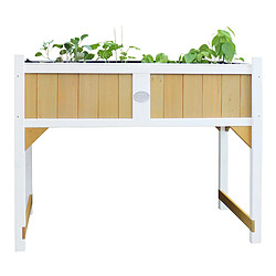 AXI Table de Culture en bois avec Bac & Voile de Jardin | Potager sur Pied / Jardinière en marron & BLANC