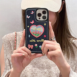 GUPBOO Étui pour iPhone13 Love Tulip - Étui pour téléphone de style coréen en denim