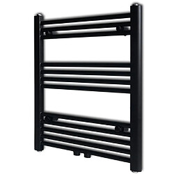 vidaXL Sèche-serviettes eau chaude à rails droits noir 600x764 mm