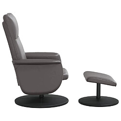 Avis vidaXL Fauteuil inclinable avec repose-pied gris similicuir