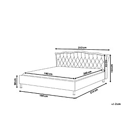 Avis Beliani Lit double en tissu gris 180x200 cm METZ