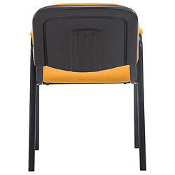 Acheter Decoshop26 Chaise visiteur avec accoudoirs intégrés zone d'attente en tissu orange piètement à 4 pieds en métal noir 10_0003389