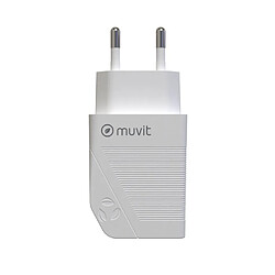 Muvit Chargeur Secteur 1 USB 2,4A 12W 100% Recyclable Blanc