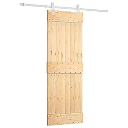 vidaXL Porte coulissante et kit de quincaillerie 70x210 cm pin massif