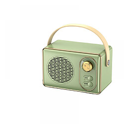 General Haut-parleur Bluetooth rétro, mini haut-parleur mignon avec radio FM, amélioration des basses, volume fort, connexion sans fil Bluetooth 5.0, carte TF, décor vintage, cadeaux pour filles (vert)