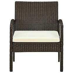 Maison Chic Chaise de jardin avec coussin - Fauteuil d'extérieur Résine tressée Marron -MN20402