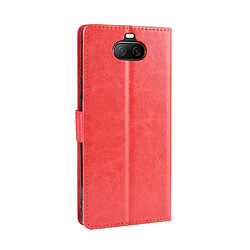 Avis Wewoo Housse Coque Etui à rabat horizontal pour Sony Xperia 8 Retro Crazy Horse Textureavec support et emplacements de cartes et cadre photo Rouge