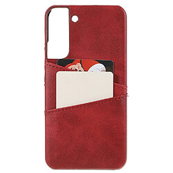 Coque en TPU + PU avec porte-cartes rouge pour Samsung Galaxy S22 5G