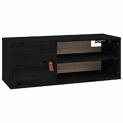 Maison Chic Armoire murale,Meuble de Rangement pour salon,cuisine Noir 80x30x30 cm Bois de pin massif -MN91761